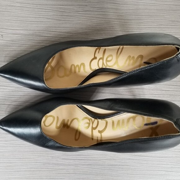 Sam Edelman Hazel Pointed Toe Pump, Black Leather, Womens Size 8 M - Picture 10 of 12